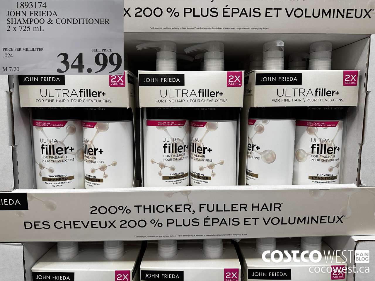 1893174 JOHN FRIEDA SHAMPOO & CONDITIONER 2 X 725ML $34.99