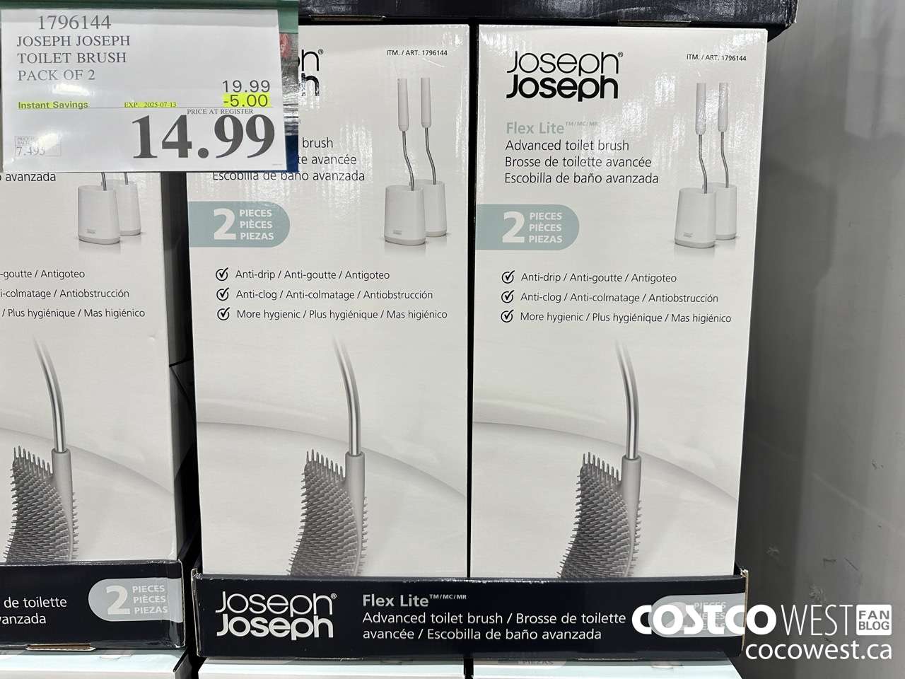 1796144 JOSEPH JOSEPH TOILET BRUSH PACK OF 2 ($5.00 INSTANT SAVINGS EXPIRES ON 2025-07-13) $14.99