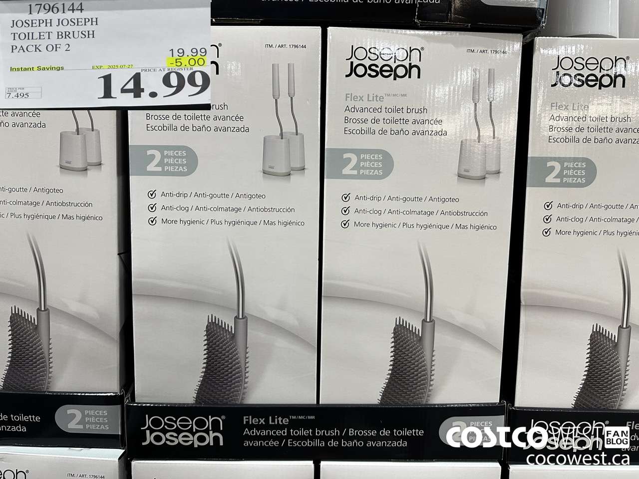 1796144 JOSEPH JOSEPH TOILET BRUSH PACK OF 2 ($5.00 INSTANT SAVINGS EXPIRES ON 2025-07-27) $14.99