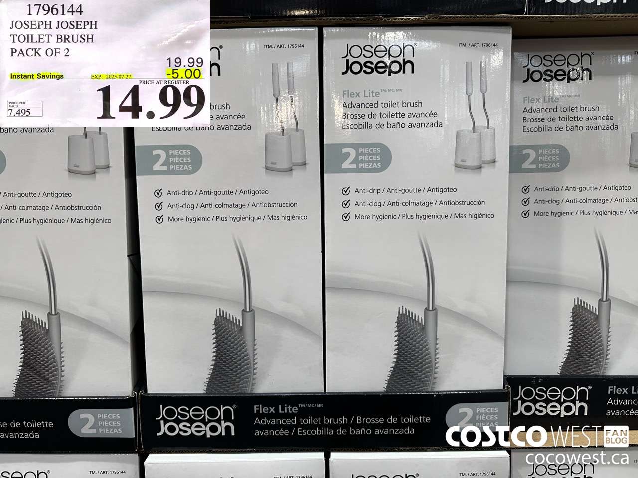 1796144 JOSEPH JOSEPH TOILET BRUSH PACK OF 2 ($5.00 INSTANT SAVINGS EXPIRES ON 2025-07-27) $14.99