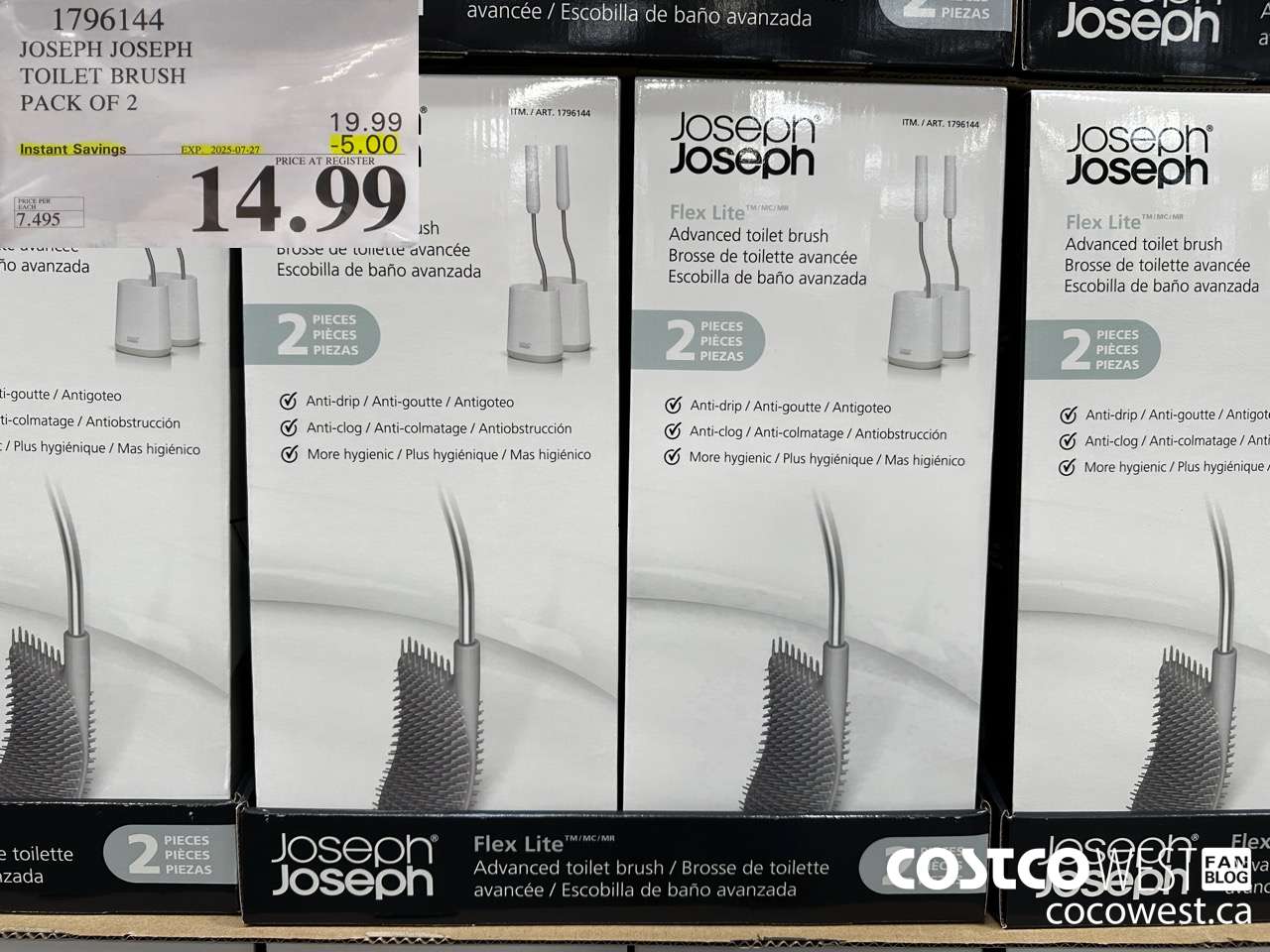 1796144 JOSEPH JOSEPH TOILET BRUSH PACK OF 2 ($5.00 INSTANT SAVINGS EXPIRES ON 2025-07-27) $14.99