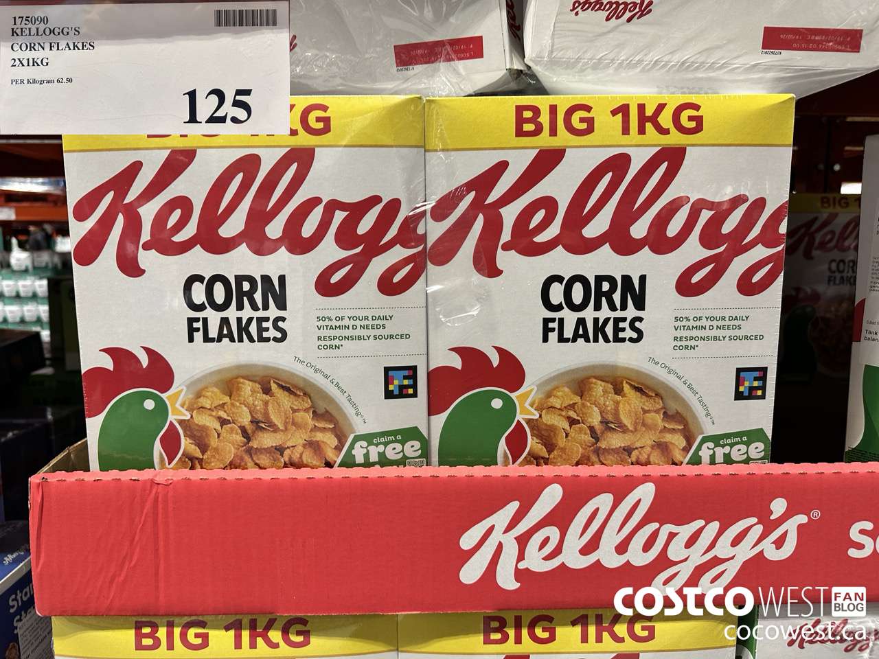 175090 KELLOGG'S CORN FLAKES 2 X 1L $125.00