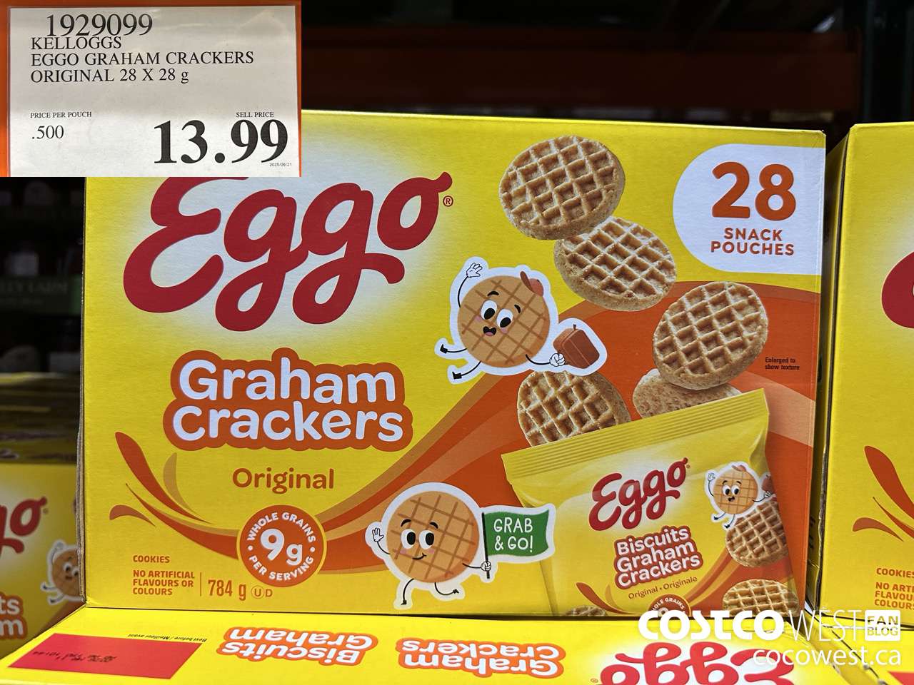 1929099 KELLOGGS EGGO GRAHAM CRACKERS ORIGINAL 28 X 28G $13.99