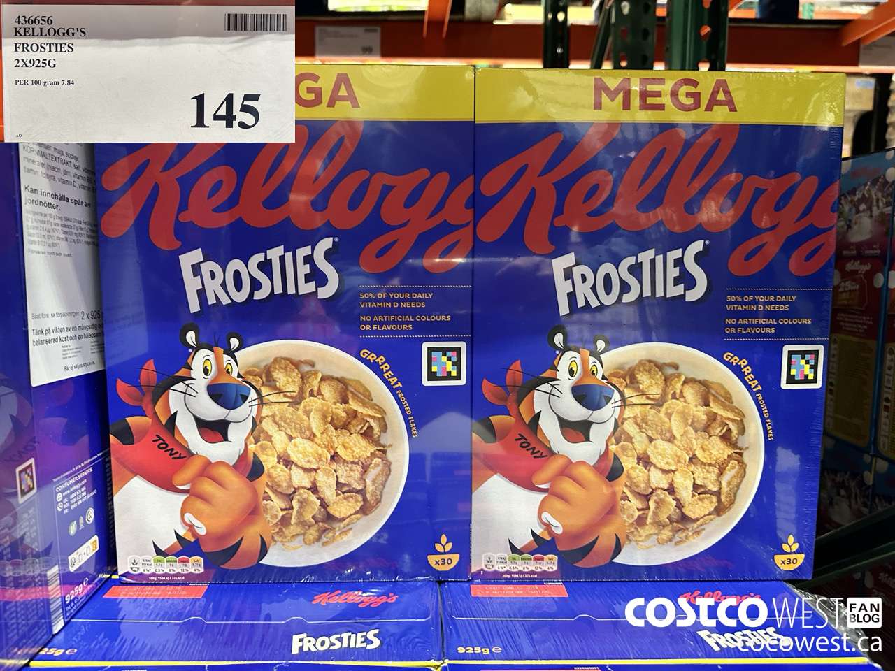 436656 KELLOGG'S FROSTIES 2 X 925G $145.00