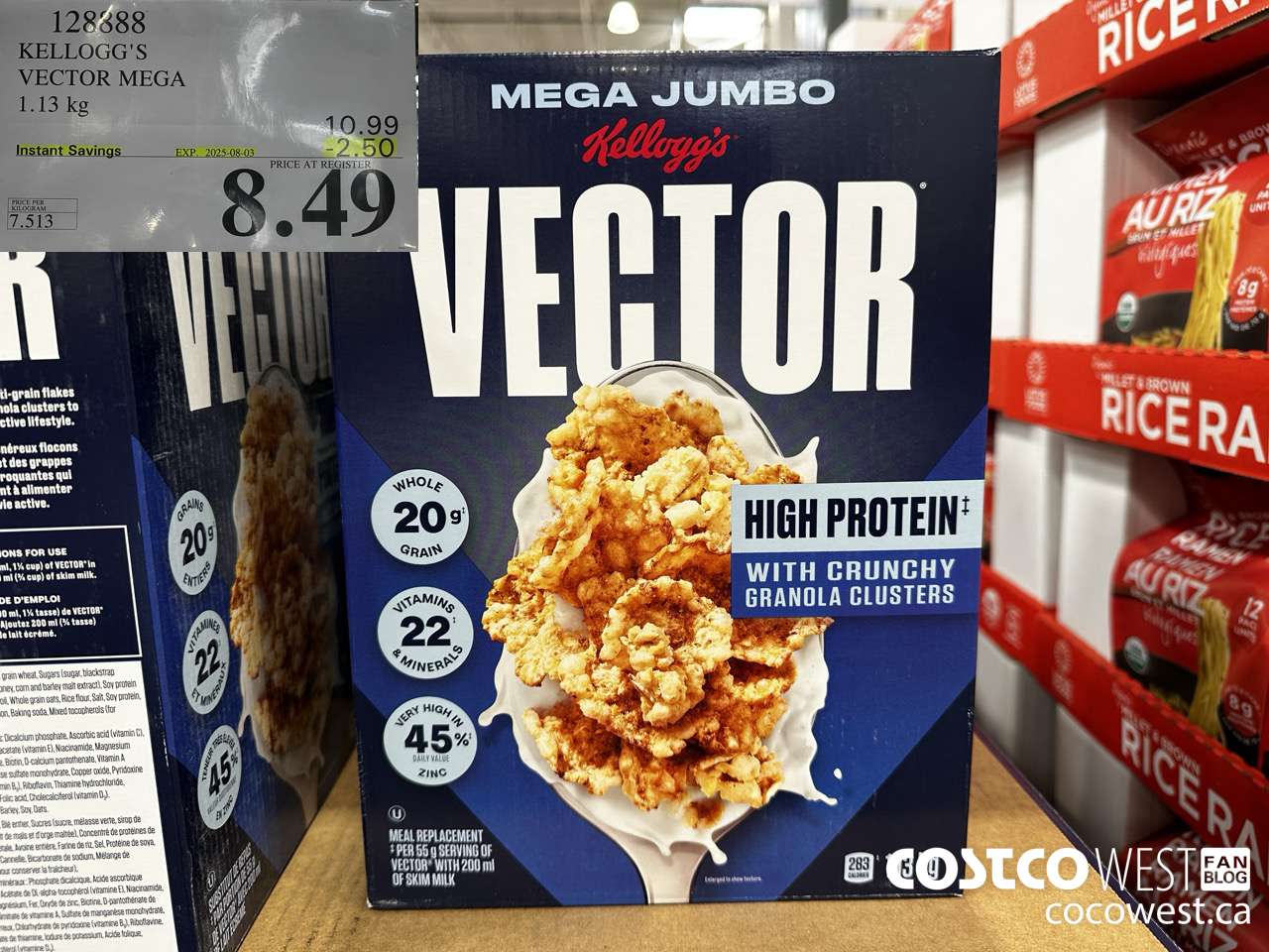 128888 KELLOGGS VECTOR MEGA 1.13KG ($2.50 INSTANT SAVINGS EXPIRES ON 2025-08-03) $8.49