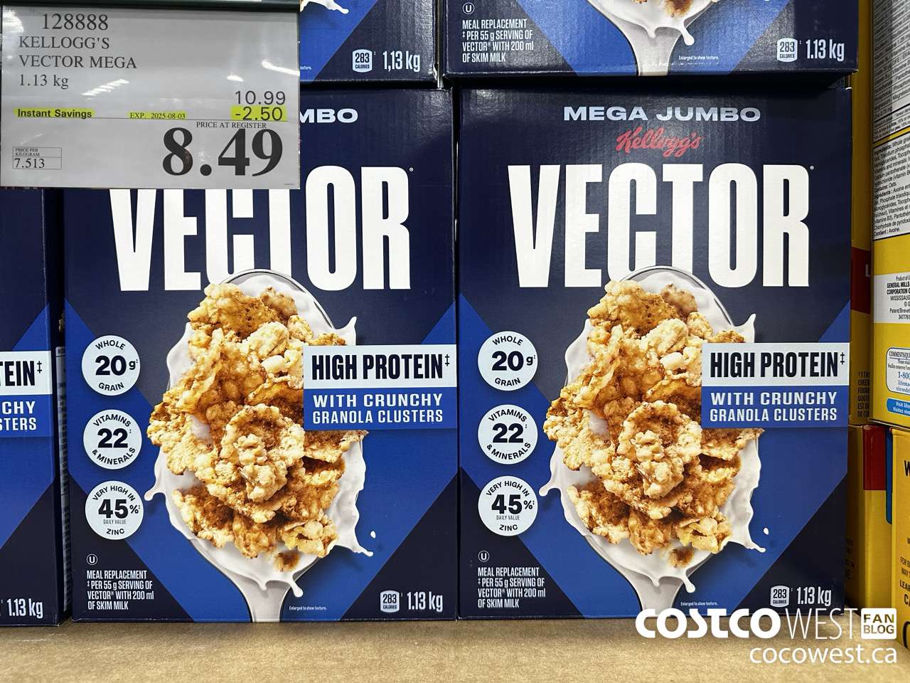 128888 KELLOGGS VECTOR MEGA 1.13KG ($2.50 INSTANT SAVINGS EXPIRES ON 2025-08-03) $8.49
