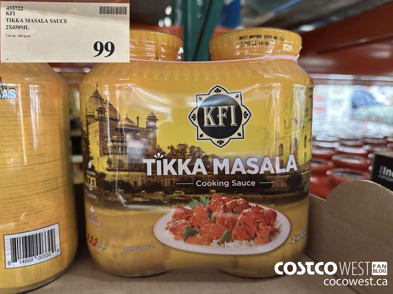 455722 KFI TIKKI MASALA SAUCE 2 X 650ML $99.00