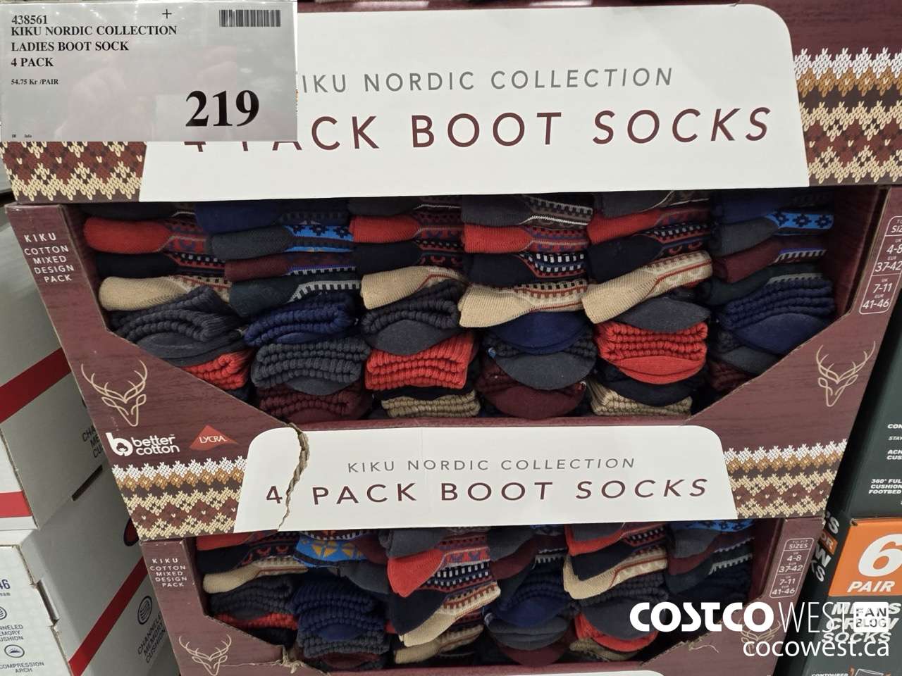 438561 KIKU NORDIC COLLECTION LADIES BOOT SOCK 4 PACK $219.00