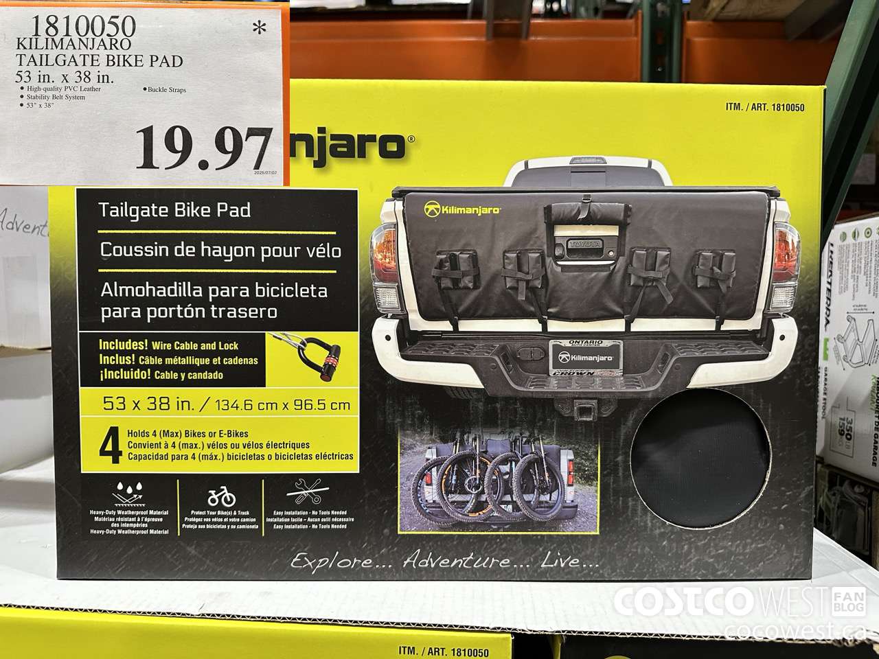 1810050 KILIMANJARO TAILGATE BIKE PAD 53IN X 38IN $19.97