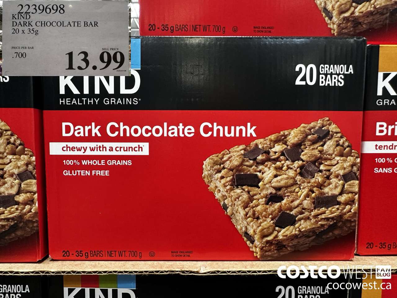 2239698 KIND DARK CHOCOLATE BAR 20 X 35G $13.99