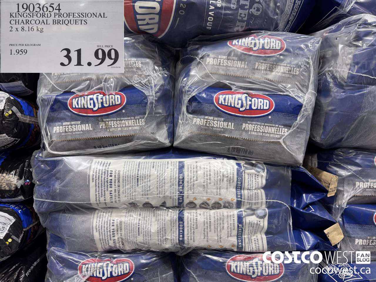 1903654 KINGSFORD PROFESSIONAL CHARCOAL BRIQUETS 2 X 8.16KG $31.99