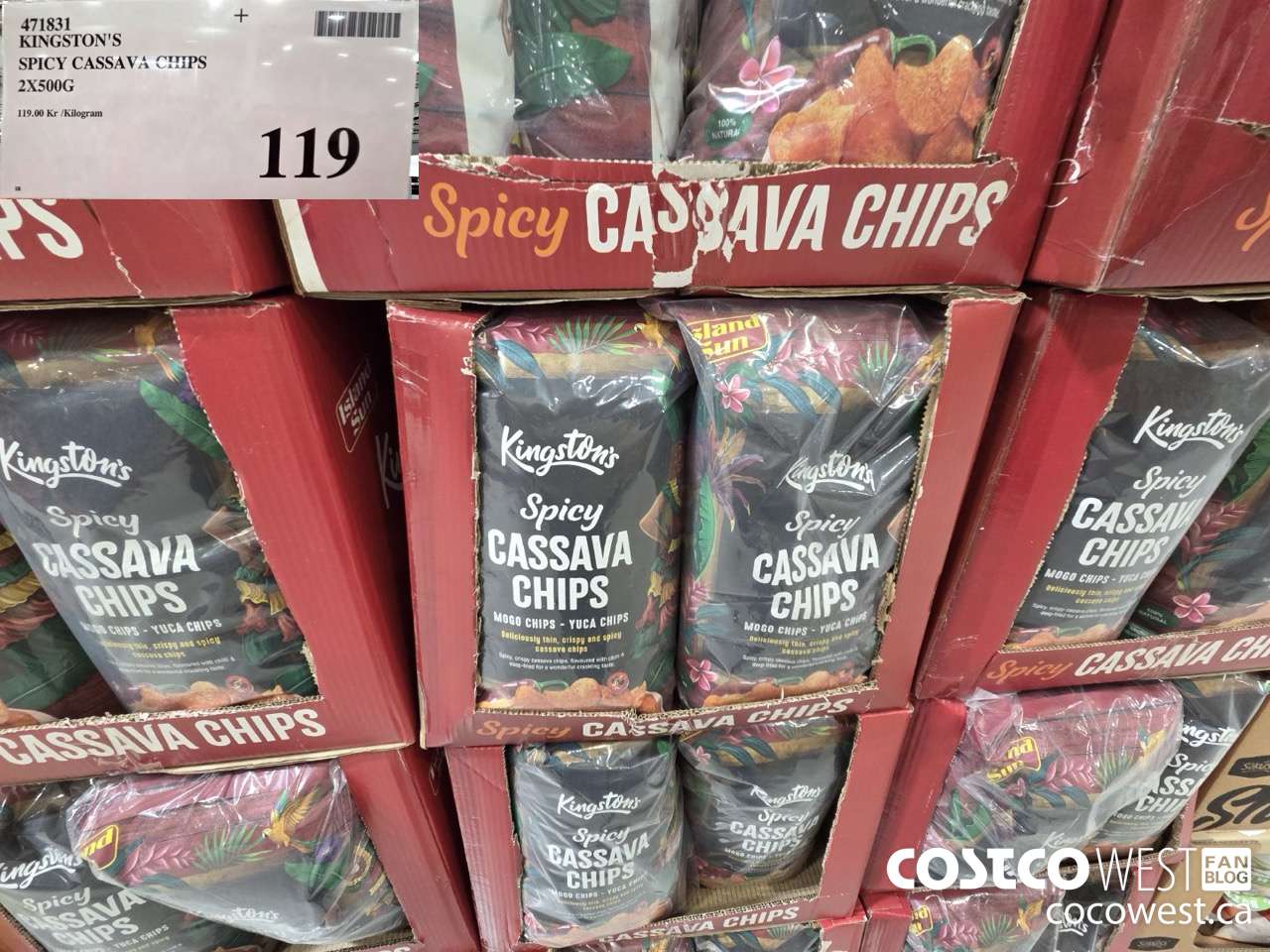 471831 KINGSTON'S SPICY CASSAVA CHIPS 2 X 500G $119.00
