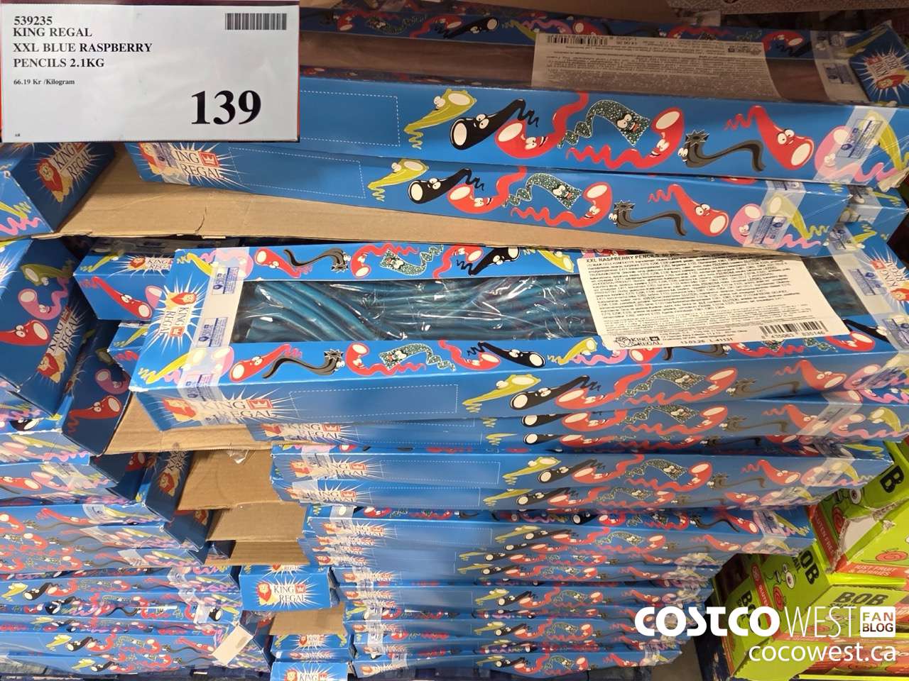 539235 KING REGAL XXL BLUE RASPBERRY PENCILS 2.1KG $139.00