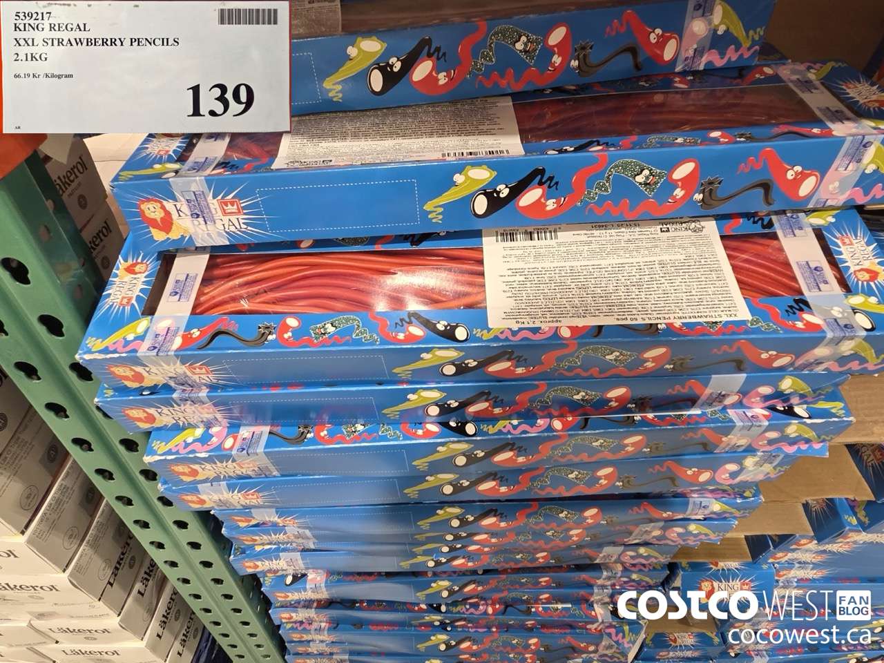 539217 KING REGAL XXL STRAWBERRY PENCILS 2.1KG $139.00