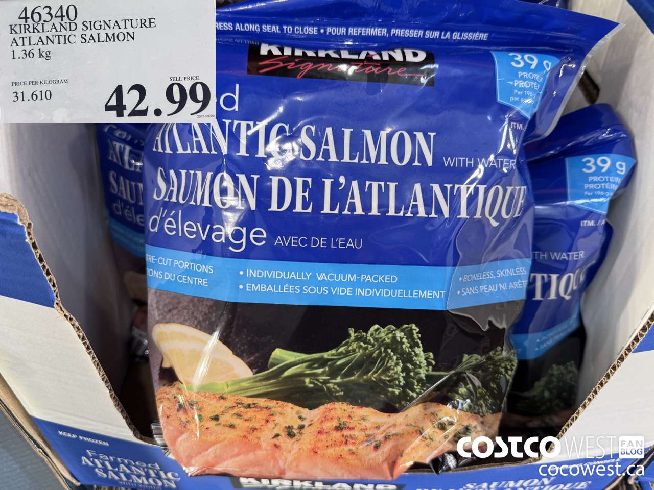 46340 KIRKLAND SIGNATURE ATLANTIC SALMON 1.36 kg $42.99