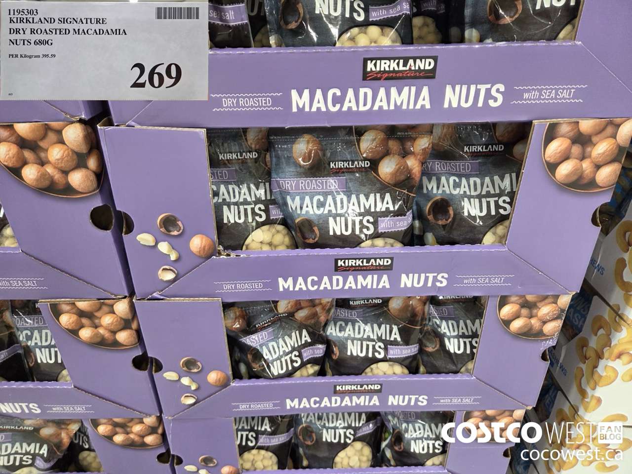 1195303 KIRKLAND SIGNATURE DRY ROASTED MACADAMIA NUTS 680G $269.00