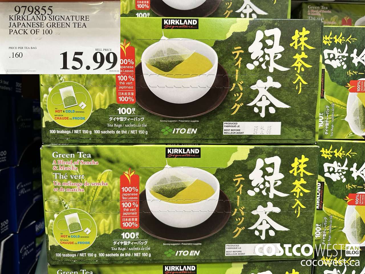979855 KIRKLAND SIGNATURE JAPANESE GREEN TEA 100 COUNT $15.99