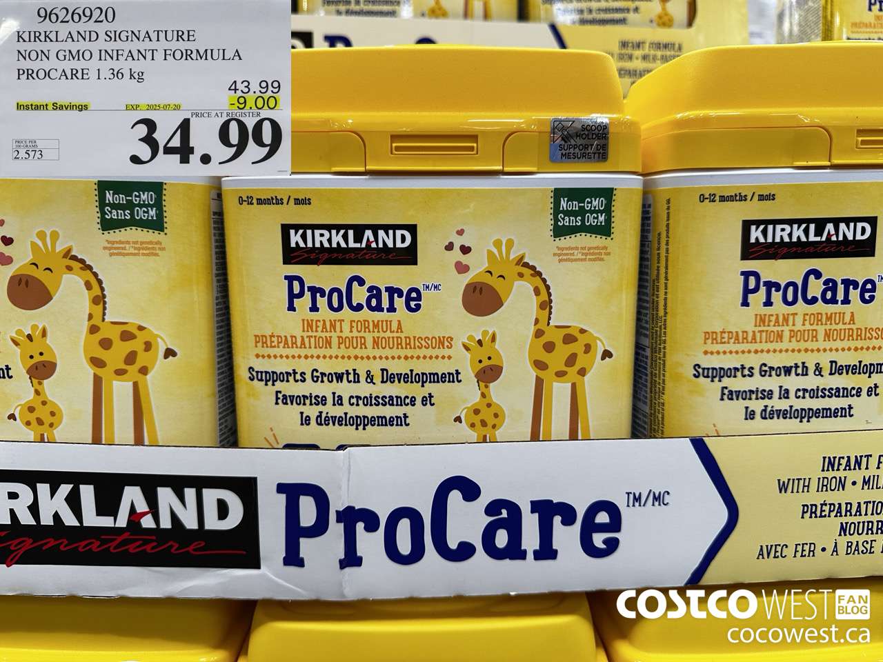 9626920 KIRKLAND SIGNATURE NON GMO INFANT FORMULA PROCARE 1.36KG ($9.00 INSTANT SAVINGS EXPIRES ON 2025-07-20) $34.99