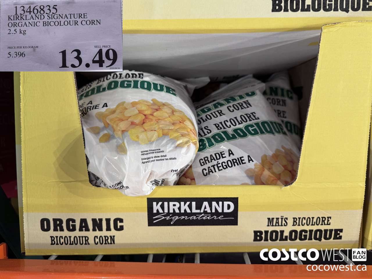 1346835 KIRKLAND SIGNATURE ORGANIC BICOLOUR CORN 2.5 kg  $13.49
