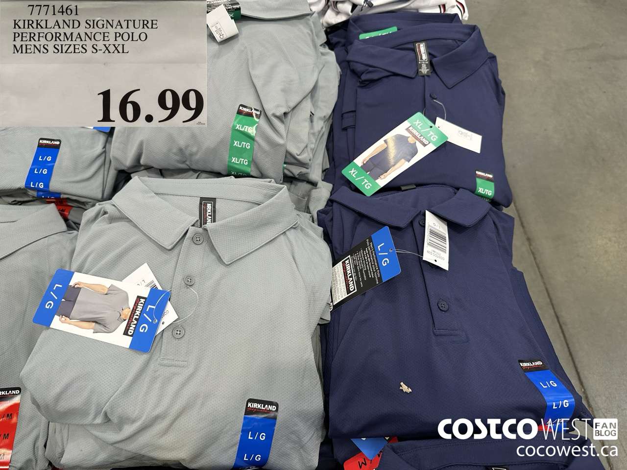 7771461 KIRKLAND SIGNATURE PERFORMANCE POLO MENS SIZES S-XXL $16.99