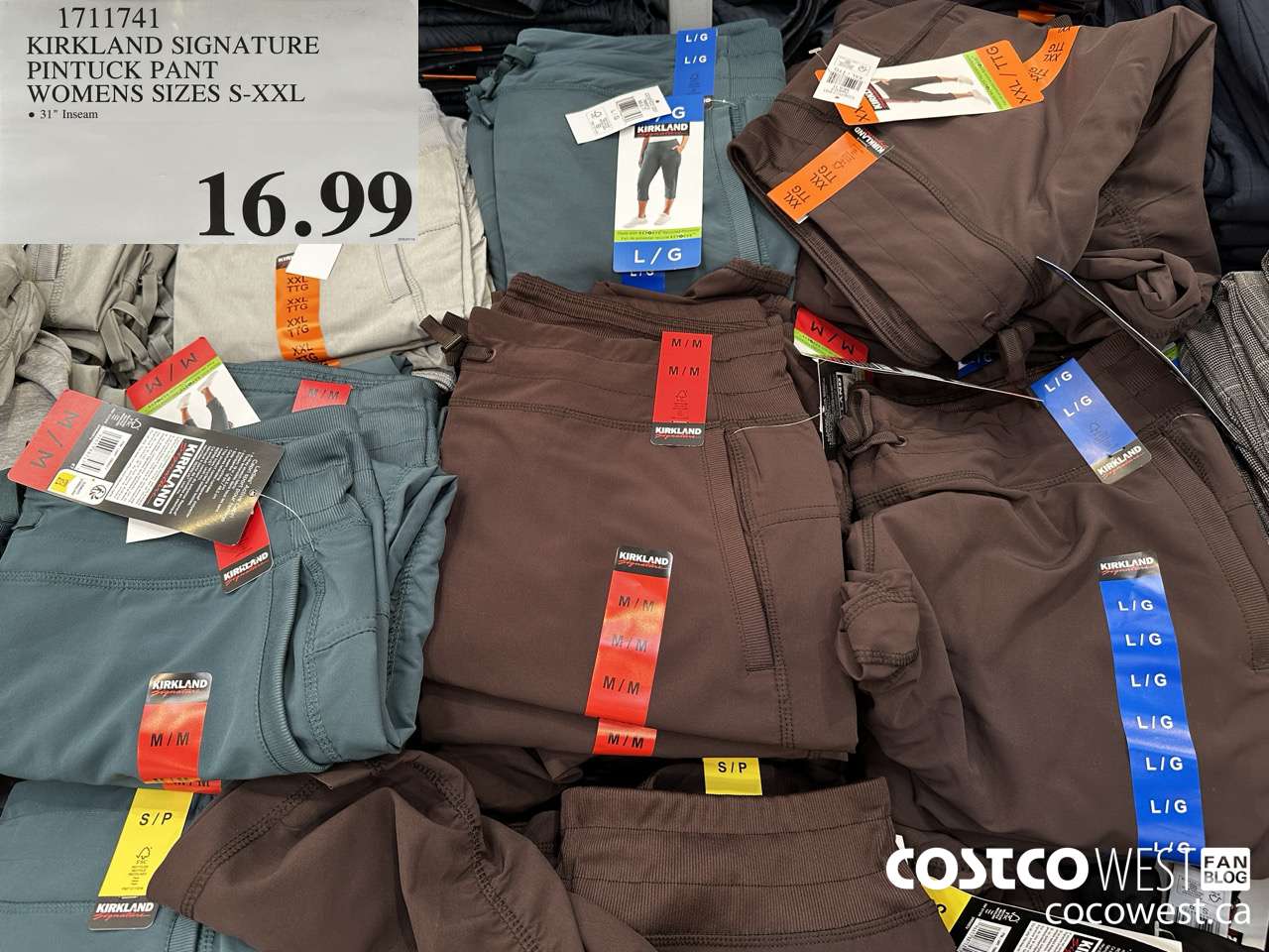 1711741 KIRKLAND SIGNATURE PINTUCK PANT WOMENS SIZES S-XXL  $16.99