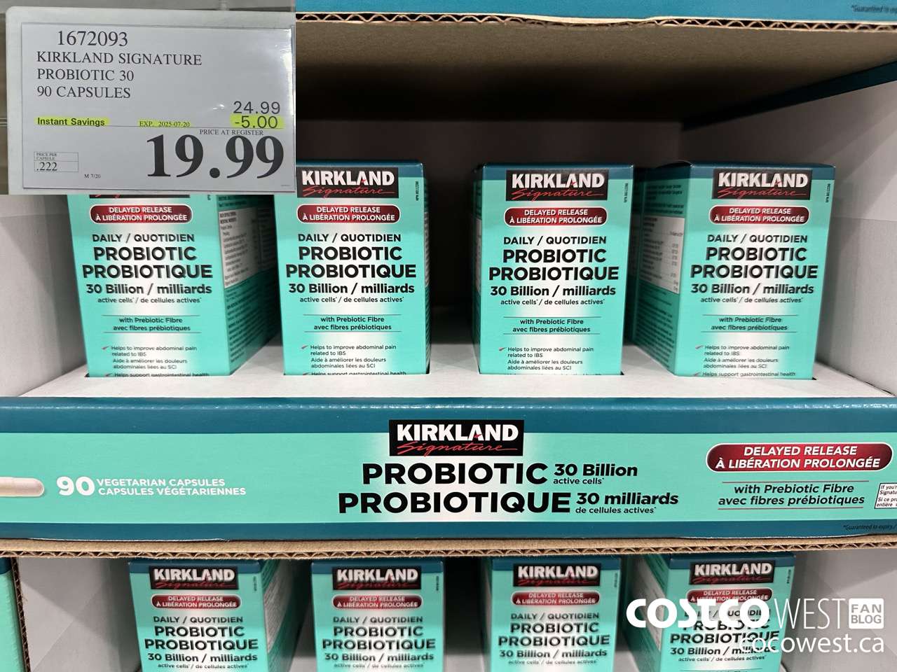 1672093 KIRKLAND SIGNATURE PROBIOTIC 30 BILLION 90 VEGETARIAN CAPSULES ($5.00 INSTANT SAVINGS EXPIRES ON 2025-07-20) $19.99