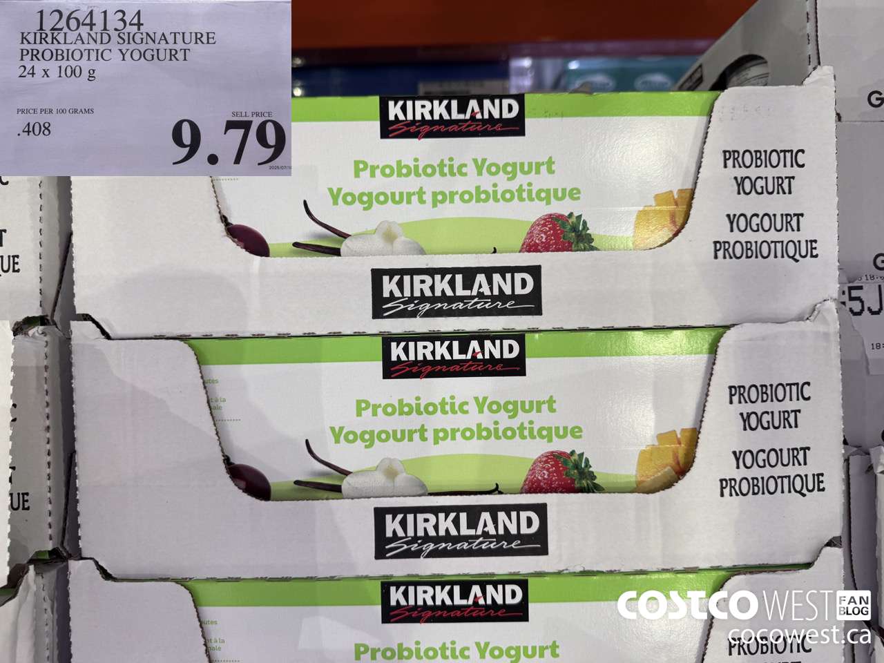 1264134 KIRKLAND SIGNATURE PROBIOTIC YOGURT 24 x 100 g $9.79