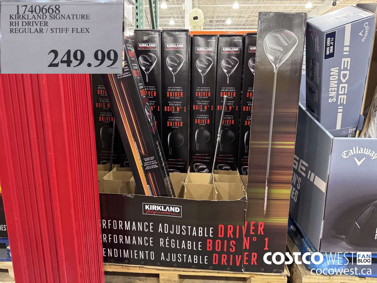 1740668 KIRKLAND SIGNATURE RH DRIVER REGULAR/STIFF FLEX $249.99