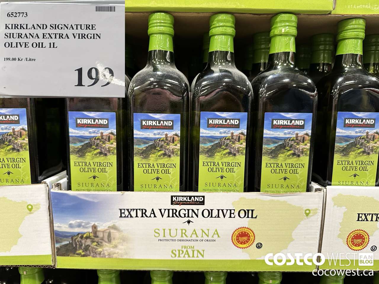 652773 KIRKLAND SIGNATURE SIURANA EXTRA VIRGIN OLIVE OIL 1L $199.00