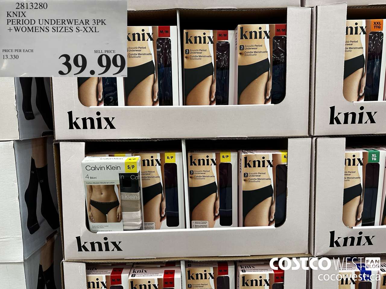 2813280 KNIX PERIOD UNDERWEAR 3PK WOMENS SIZES S-XXL $39.99