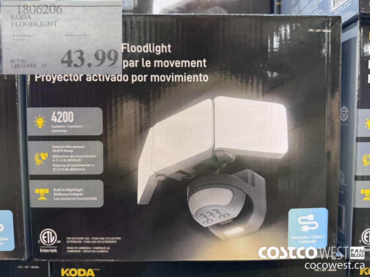 1806206 KODA FLOODLIGHT $43.99