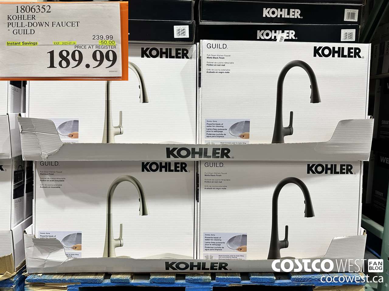 1806352 KOHLER PULL-DOWN FAUCET GUILD ($50.00 INSTANT SAVINGS EXPIRES ON 2025-07-14) $189.99