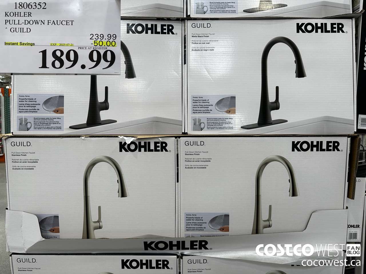 1806352 KOHLER PULL-DOWN FAUCET GUILD ($50.00 INSTANT SAVINGS EXPIRES ON 2025-07-21) $189.99