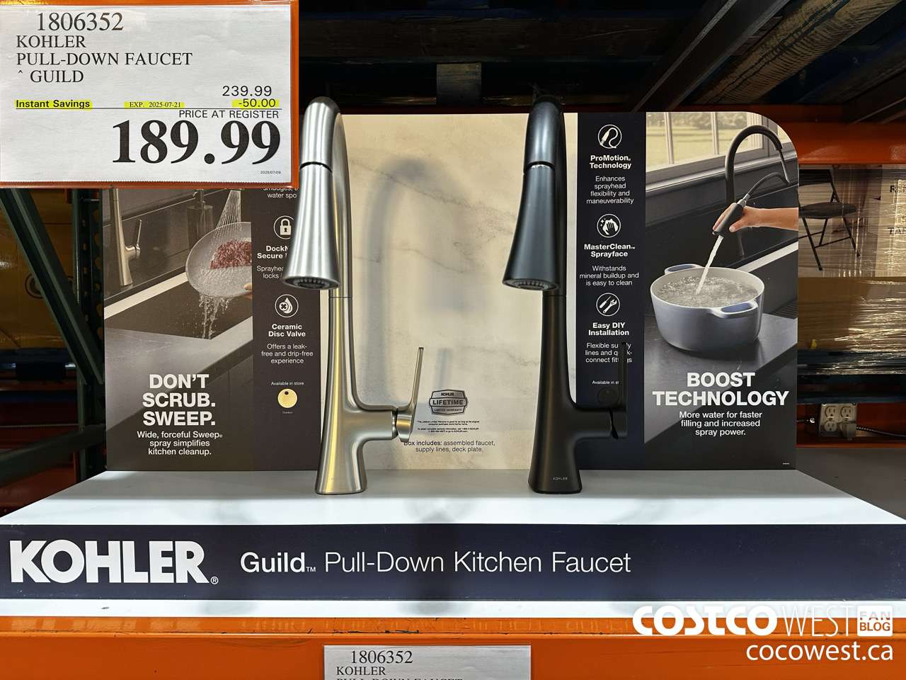 1806352 KOHLER PULL-DOWN FAUCET GUILD ($50.00 INSTANT SAVINGS EXPIRES ON 2025-07-21) $189.99