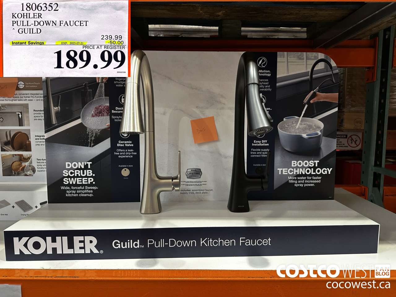 1806352 KOHLER PULL-DOWN FAUCET GUILD ($50.00 INSTANT SAVINGS EXPIRES ON 2025-07-21) $189.99