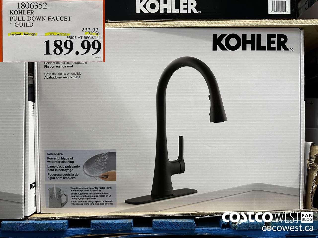 1806352 KOHLER PULL-DOWN FAUCET GUILD ($50.00 INSTANT SAVINGS EXPIRES ON 2025-07-21) $189.99