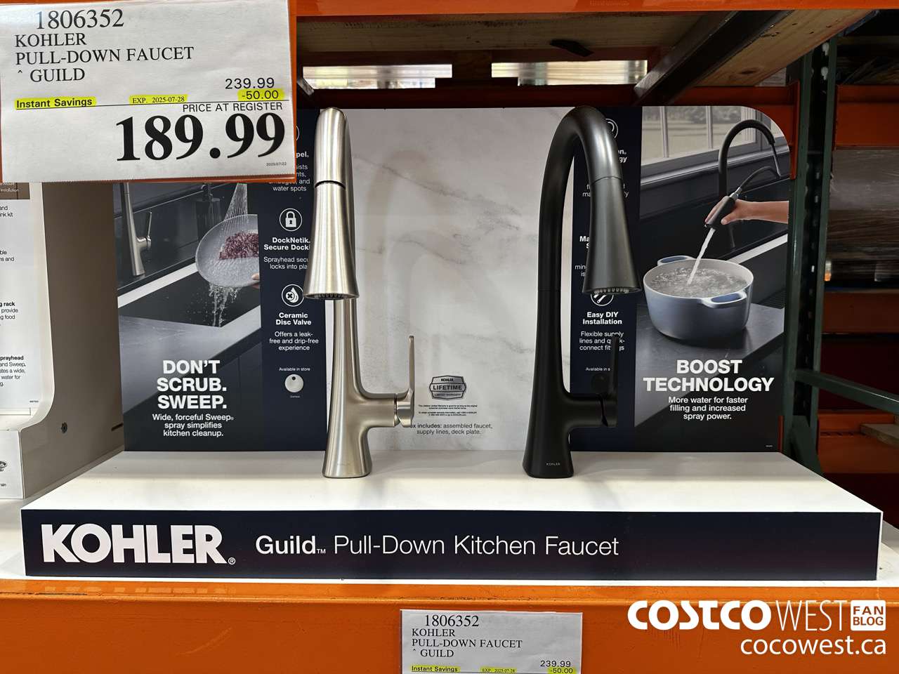 1806352 KOHLER PULL-DOWN FAUCET GUILD ($50.00 INSTANT SAVINGS EXPIRES ON 2025-07-28) $189.99
