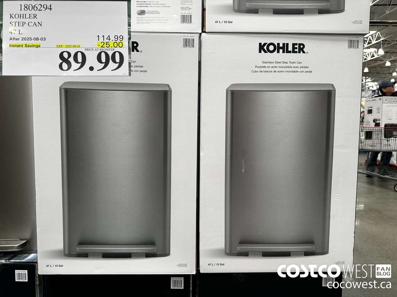 1806294 KOHLER STEP CAN 47L ($25.00 INSTANT SAVINGS EXPIRES ON 2025-08-03) $89.99