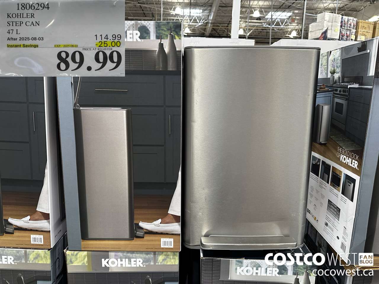 1806294 KOHLER STEP CAN 47L ($25.00 INSTANT SAVINGS EXPIRES ON 2025-08-03) $89.99