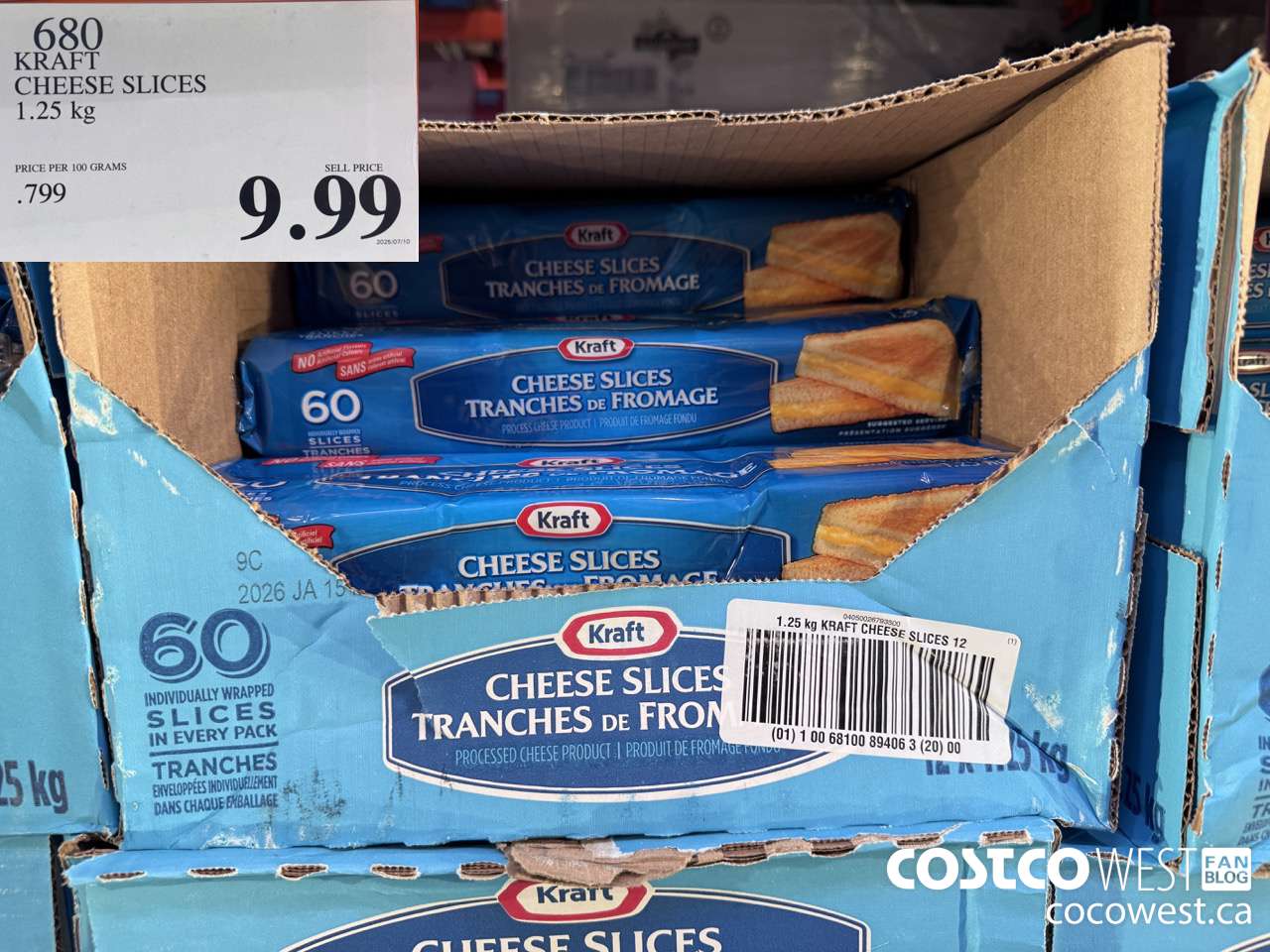 680 KRAFT CHEESE SLICES 1.25 kg $9.99