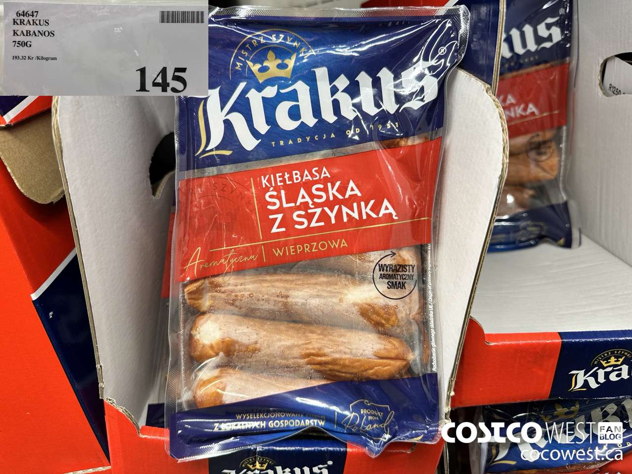 64647 KRAKUS KABANOS 750G $145.00