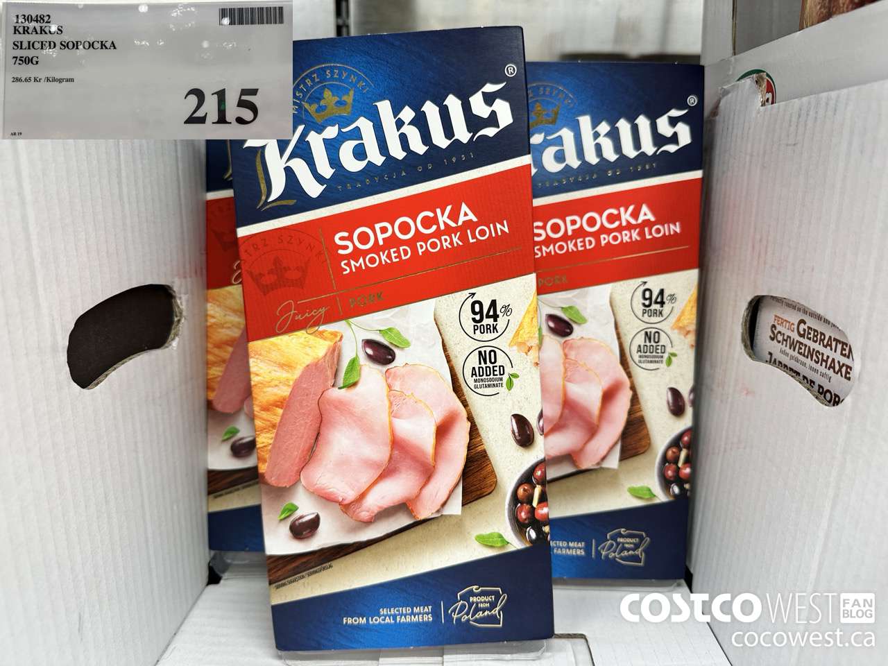 130482 KRAKUS SLICED SOPOCKA 750G $215.00