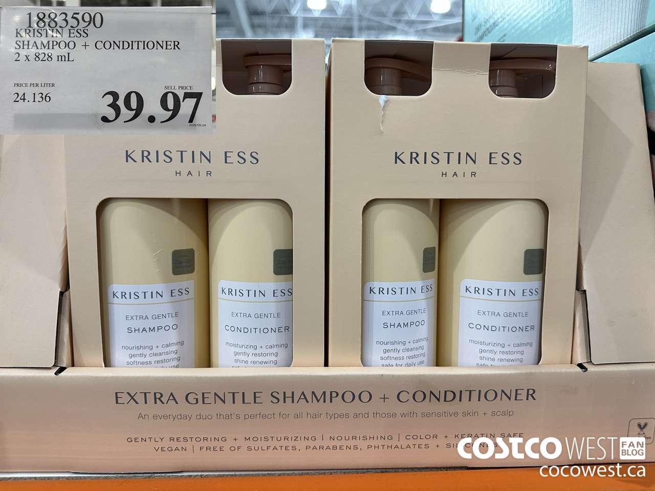 1883590 KRISTIN ESS SHAMPOO + CONDITIONER 2 X 828ML $39.97