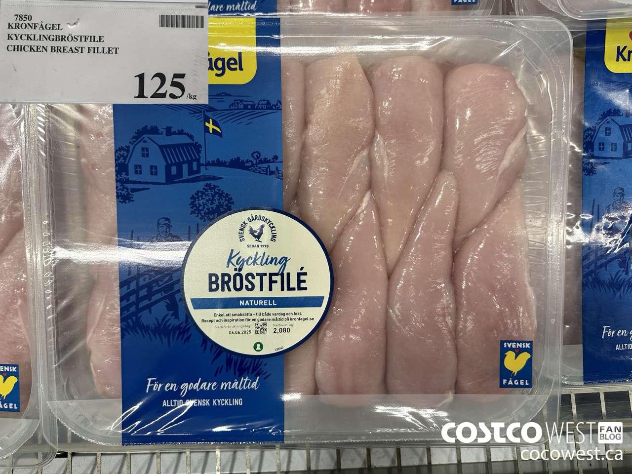7850 KRONFAGEL KYCKLINGBROSTFILE CHICKEN BREAST FILLET $125.00