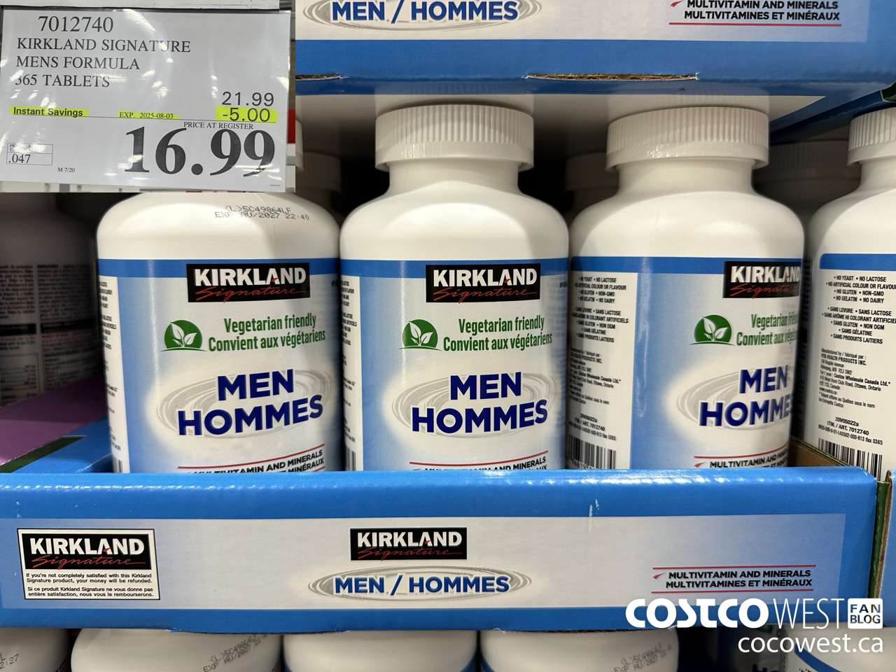 7012740 KS MEN MULTIVITAMIN & MINERAL 365 TABLETS ($5.00 INSTANT SAVINGS EXPIRES ON 2025-08-03) $16.99