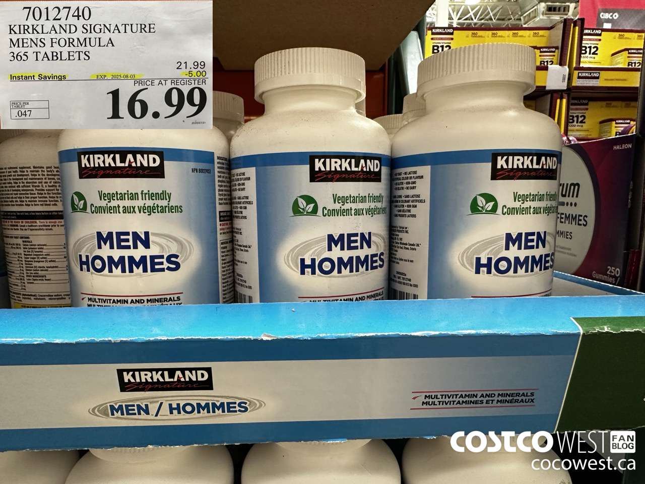 7012740 KS MEN MULTIVITAMIN & MINERAL 365 TABLETS ($5.00 INSTANT SAVINGS EXPIRES ON 2025-08-03) $16.99