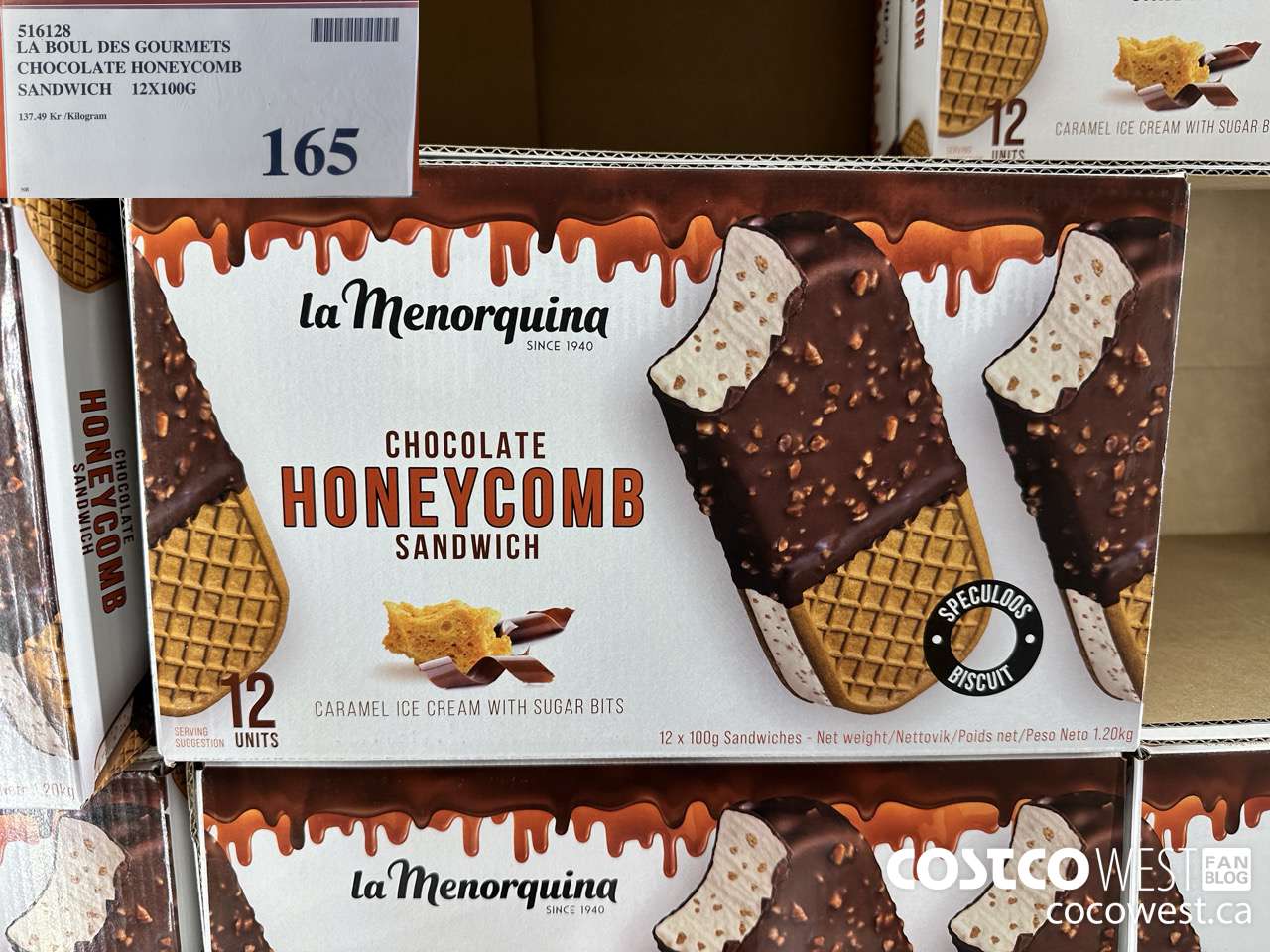 516128 LA BOUL DES GOURMETS CHOCOLATE HONEYCOMB SANDWICH 12 X 100G $165.00