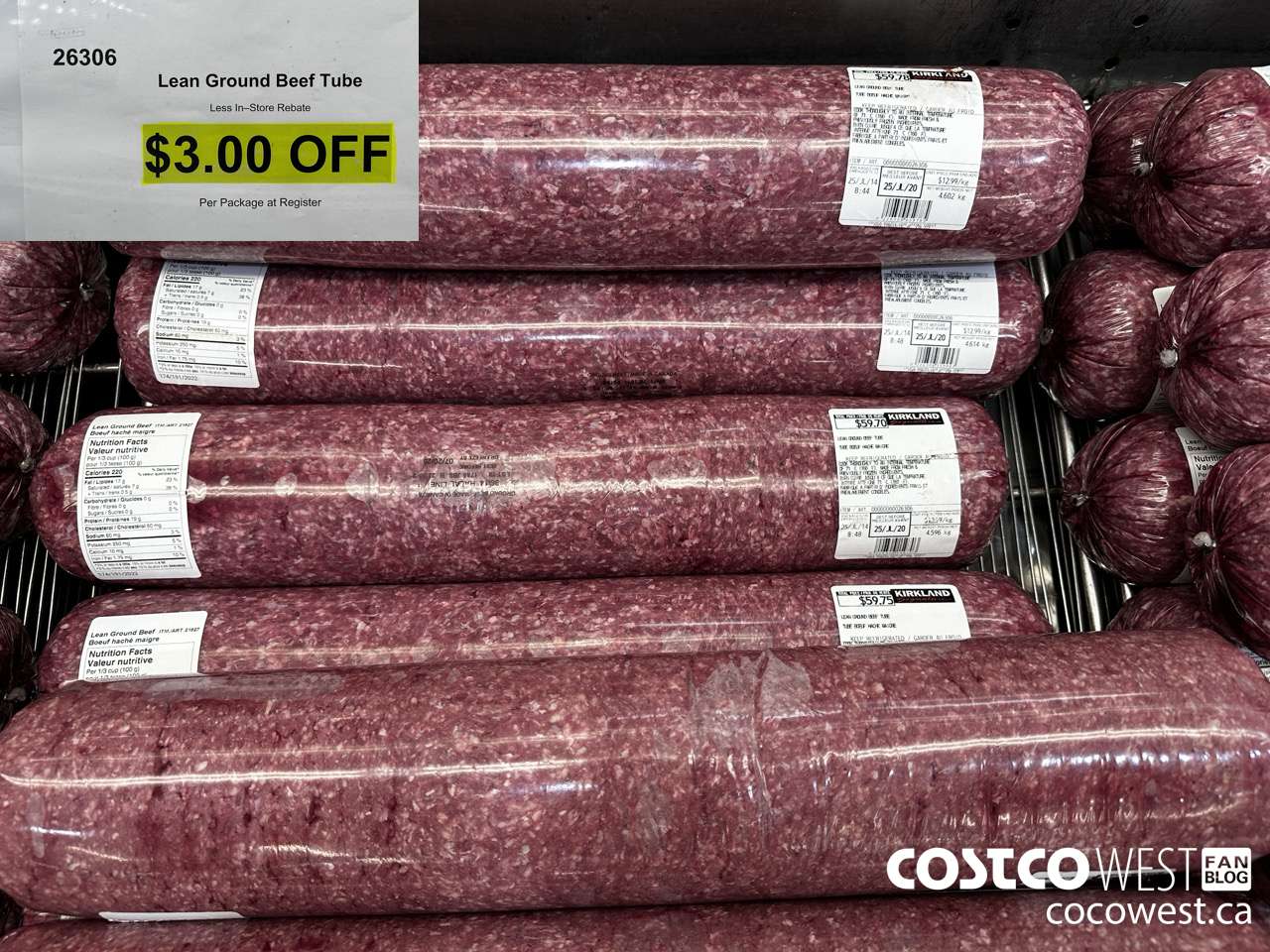 26306 LEAN GROUND BEEF TUBE ($3.00 INSTANT SAVINGS)