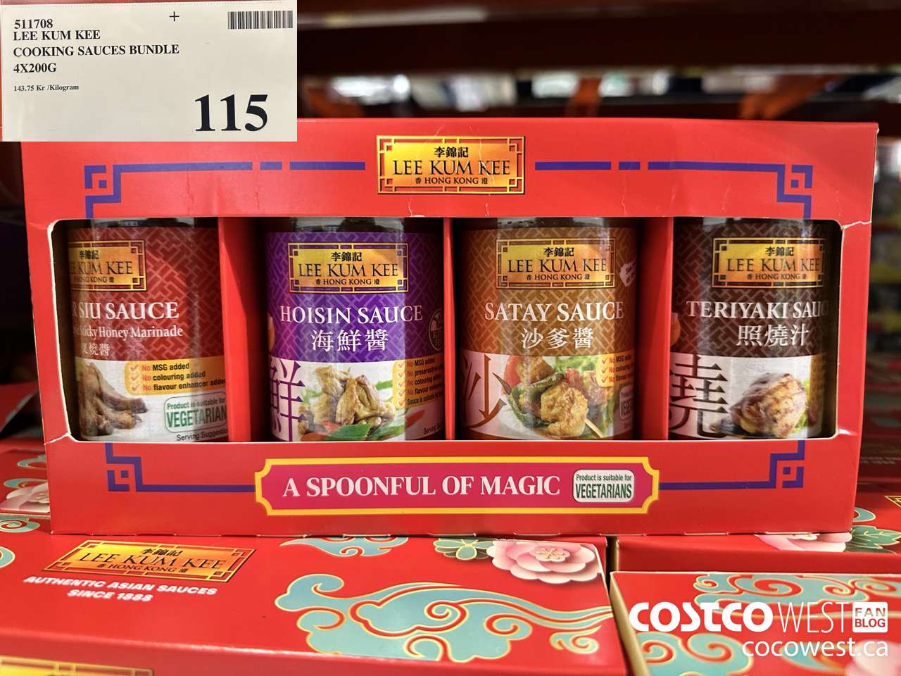 511708 LEE KUM KEE COOKING SAUCES BUNDLE 4 X 200G $115.00