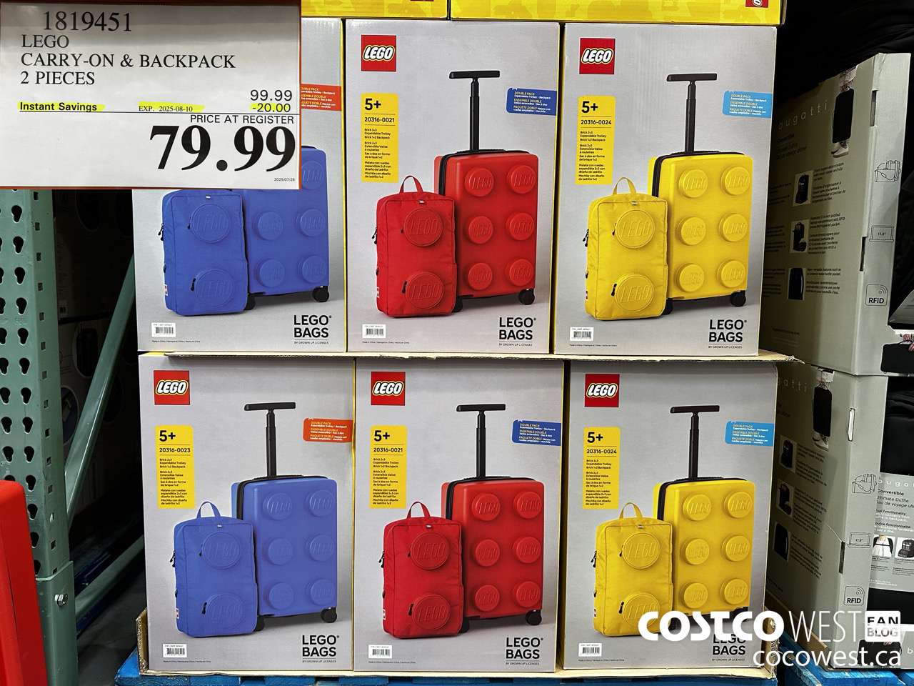 1819451 LEGO EXPANDABLE TROLLEY & BACKPACK LUGGAGE SET ($20.00 INSTANT SAVINGS EXPIRES ON 2025-08-10) $79.99